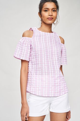 7 - Pink Striped Fit And Flare Top, image 7