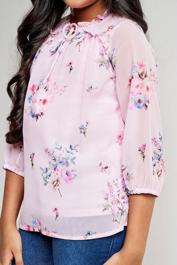 Pink And Red Floral Straight Top, Pink, image 7