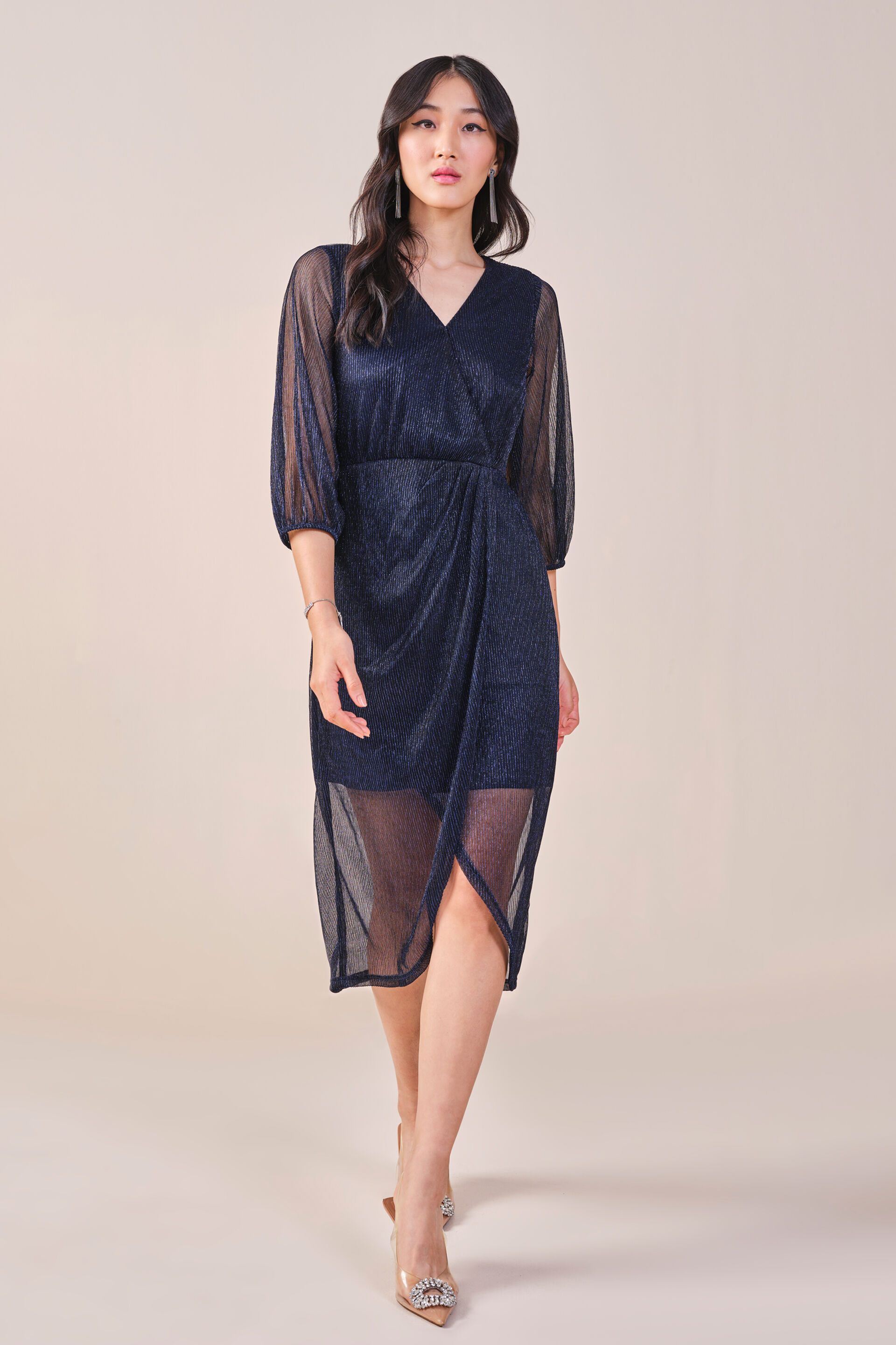 Shine On Dress, Navy Blue, image 2