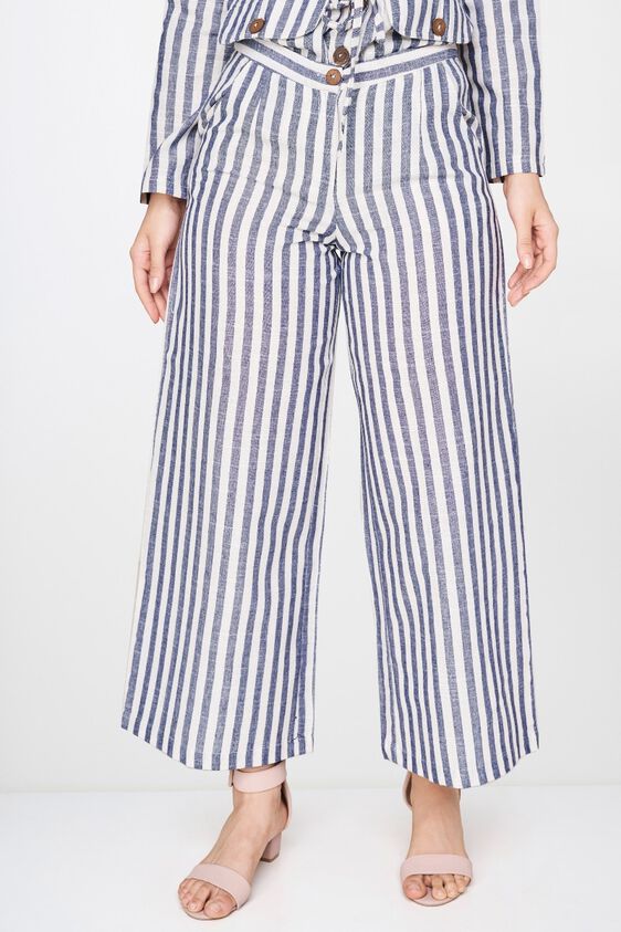 2 - Grey - White Stripes Wide Regular Bottom, image 2