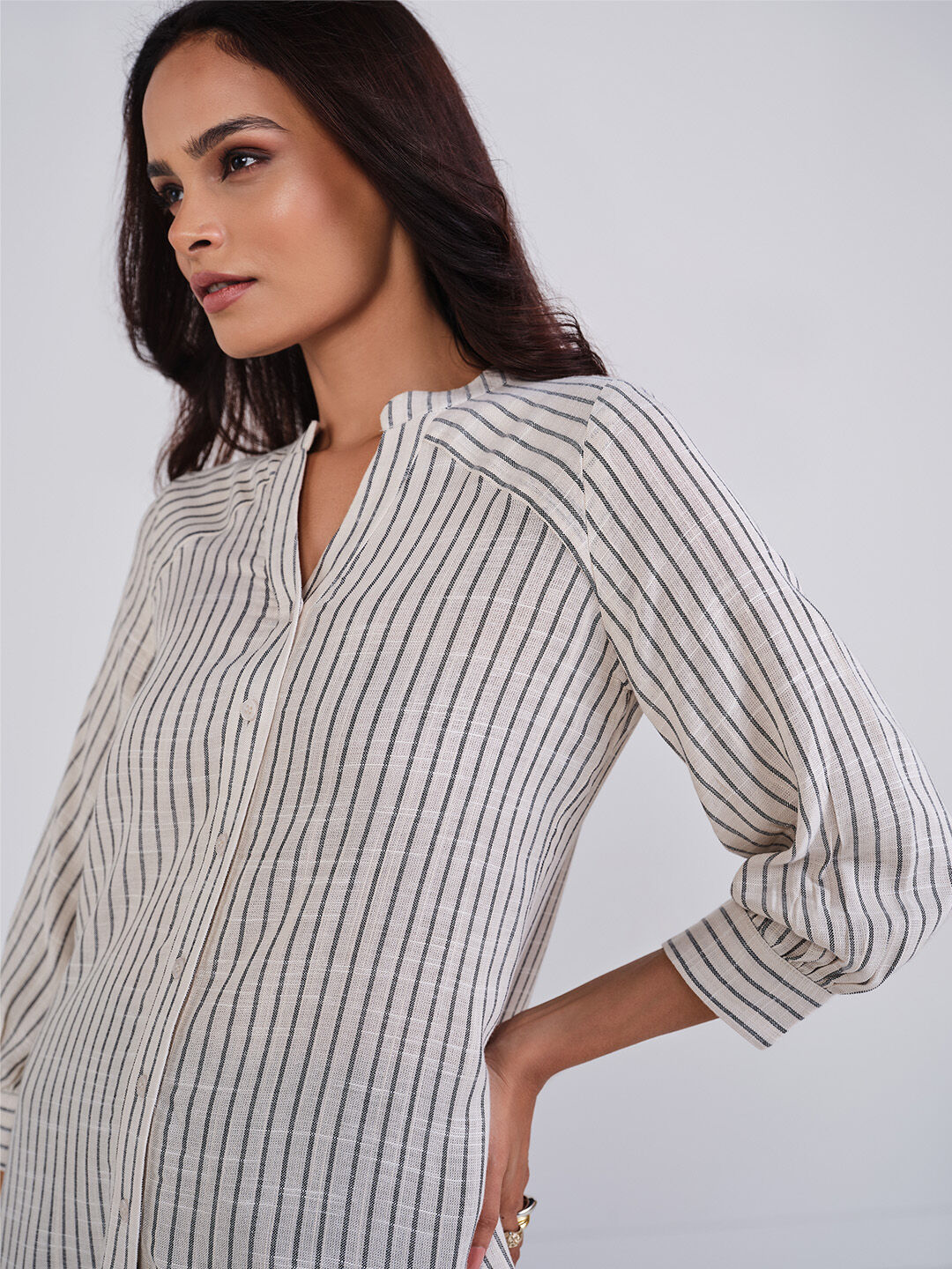 Natural Classic Stripes Shirt, Natural, image 5
