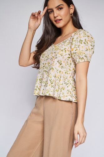 1 - Ecru Floral Fit and Flare Top, image 1