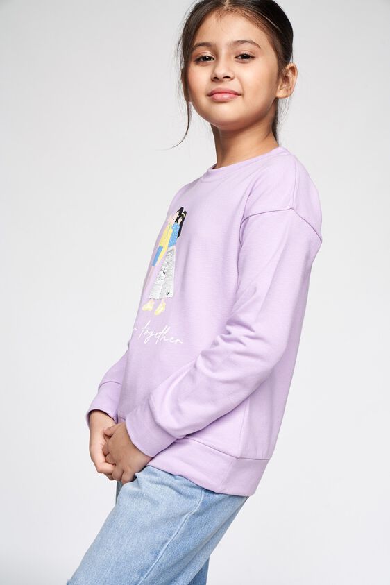 1 - Lilac Graphic Straight Sweatshirt, image 1