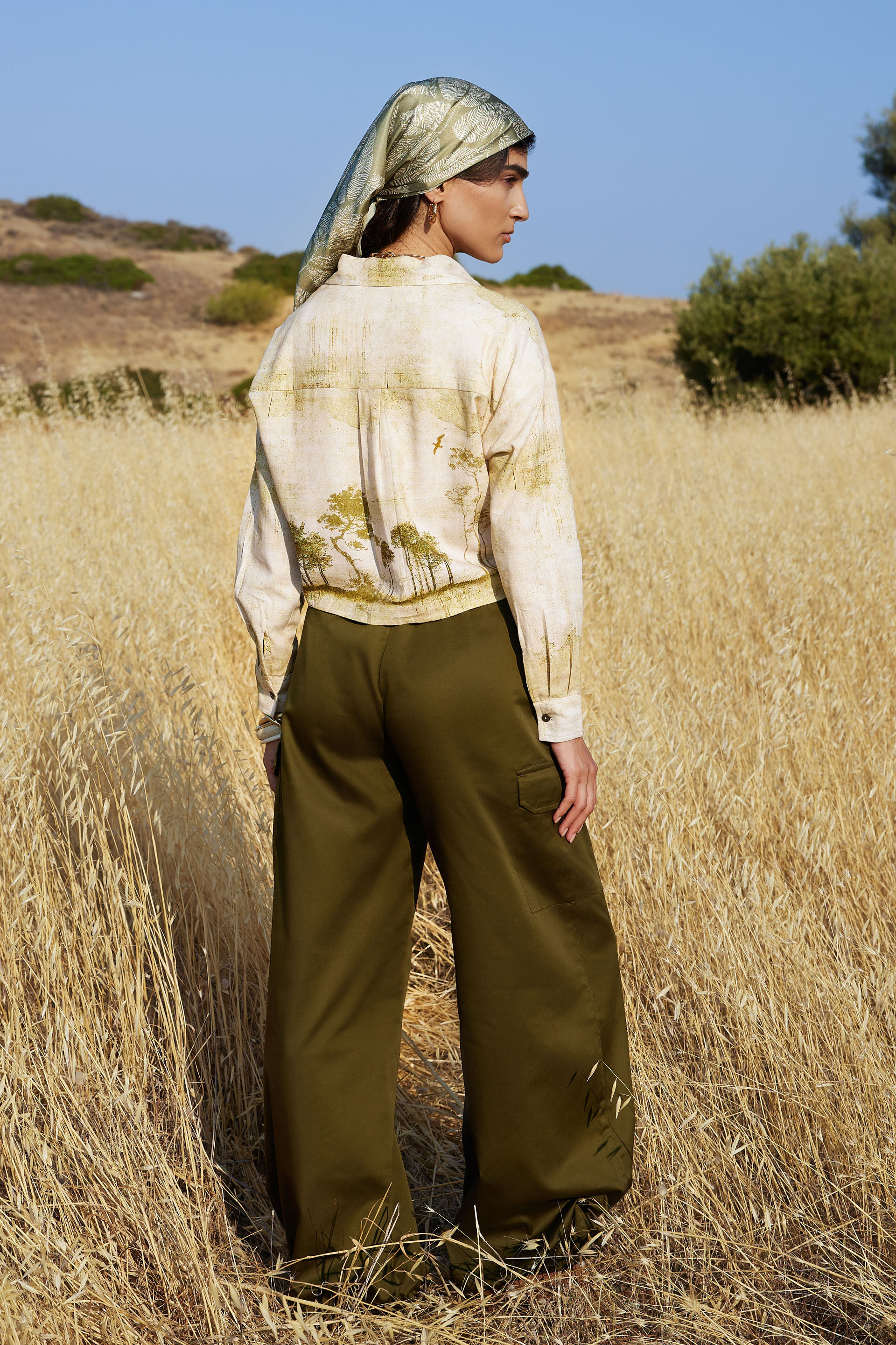 Masai Cropped Shirt, Green, image 7