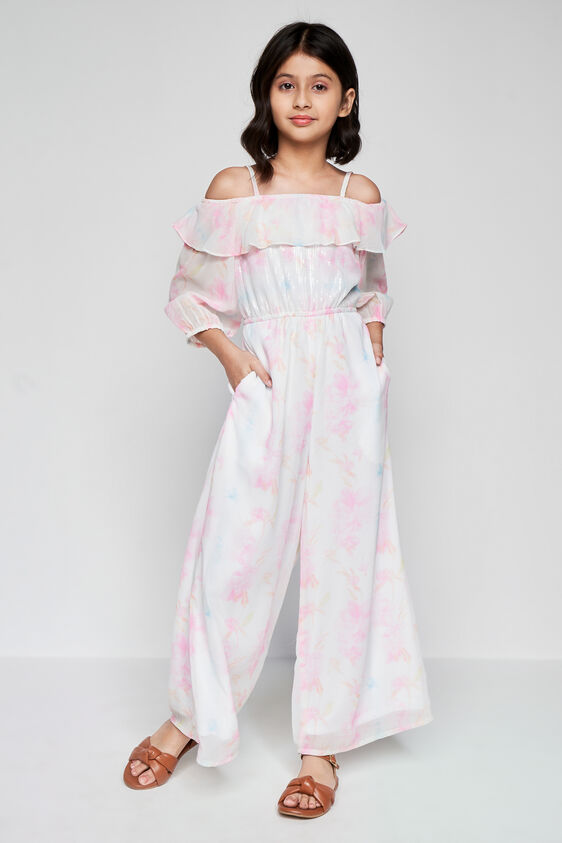 Cream and Pink with Happy-go-lucky Jumpsuit, Cream, image 2