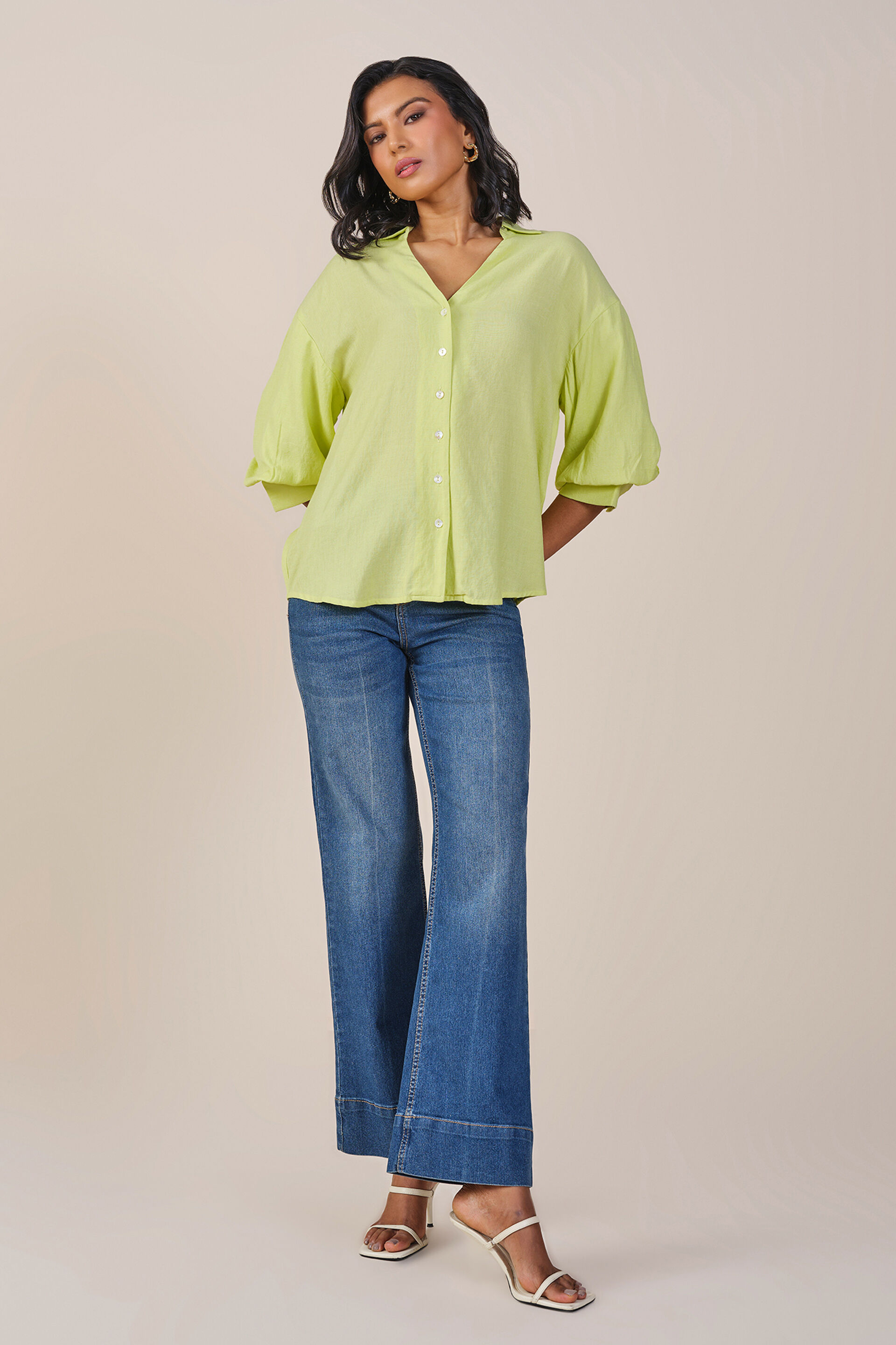 Louisa Shirt, Lime Green, image 2