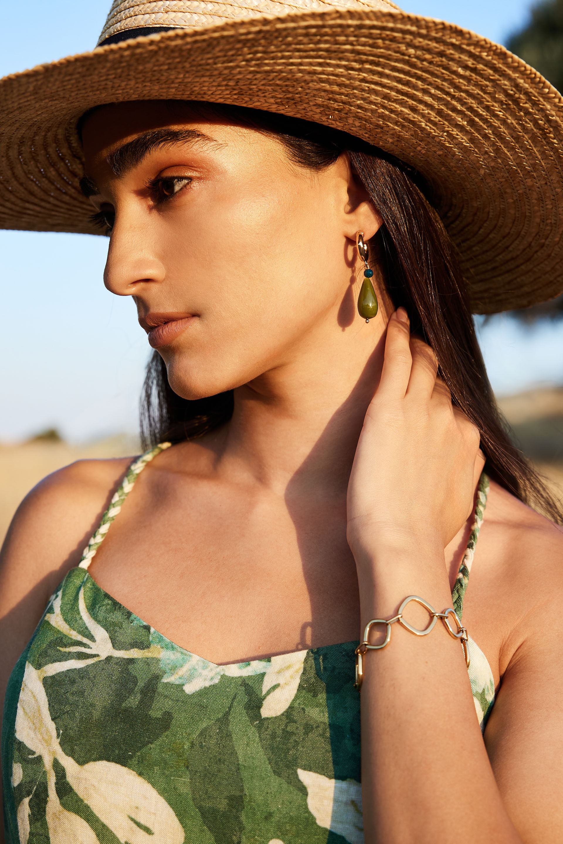 Freesia Flared Dress, Green, image 5