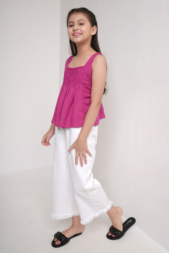 Magenta Sleeveless Flared Top, Magenta, image 3