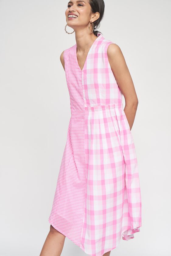 6 - Pink Self Design Peplum Dress, image 6