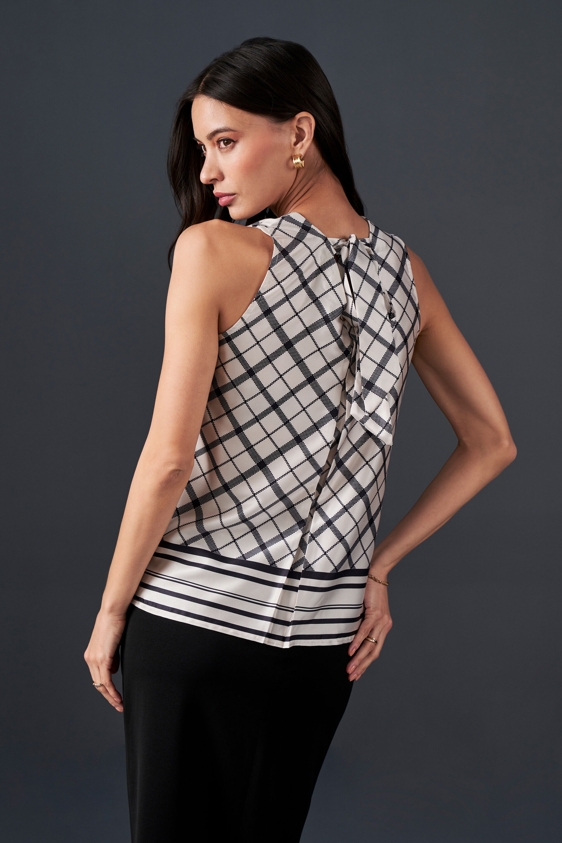 Checkmate Satin Top, White, image 4