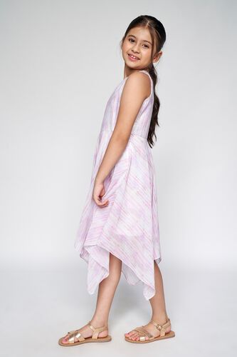 4 - Pink Abstract Printed Asymmetric Dress, image 4