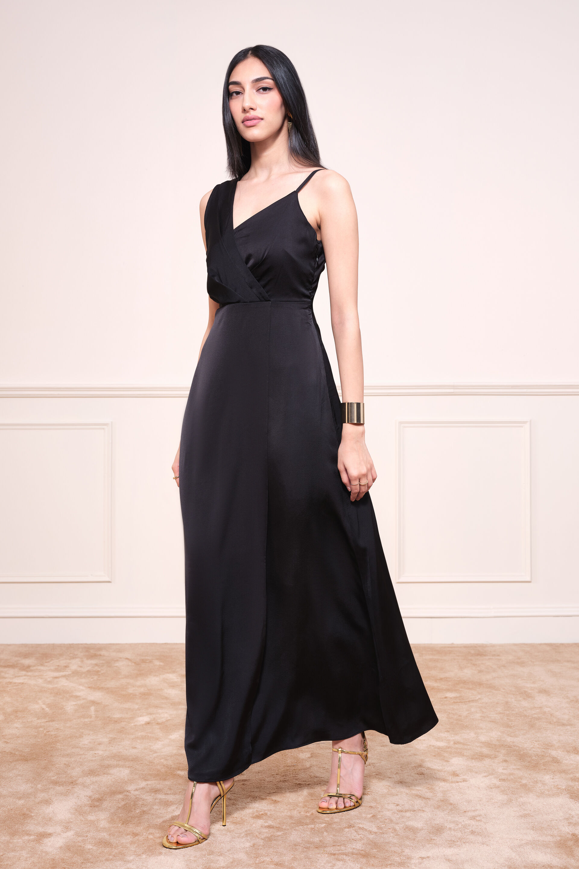 Verdant Verve Maxi Dress, Black, image 1