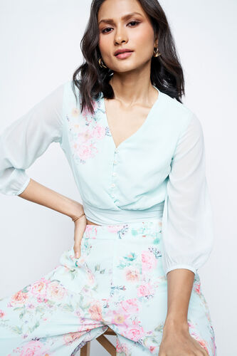 Light Green Floral Flared Set, Green, image 7