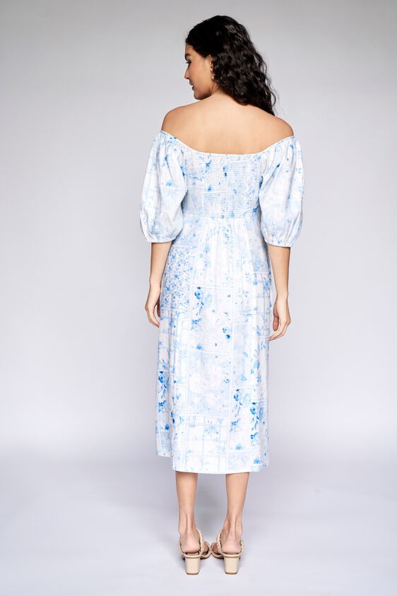 4 - Blue Floral Straight Dress, image 4