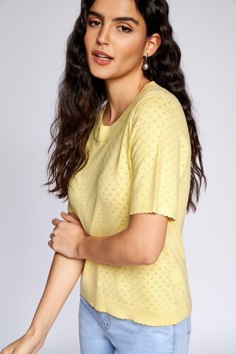 1 - Yellow Solid Cropped Top, image 1