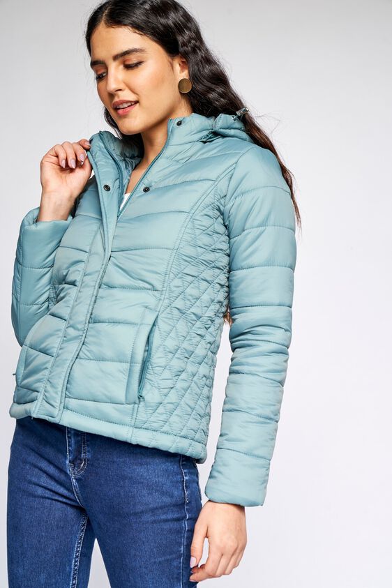 6 - Teal Solid Straight Jacket, image 6