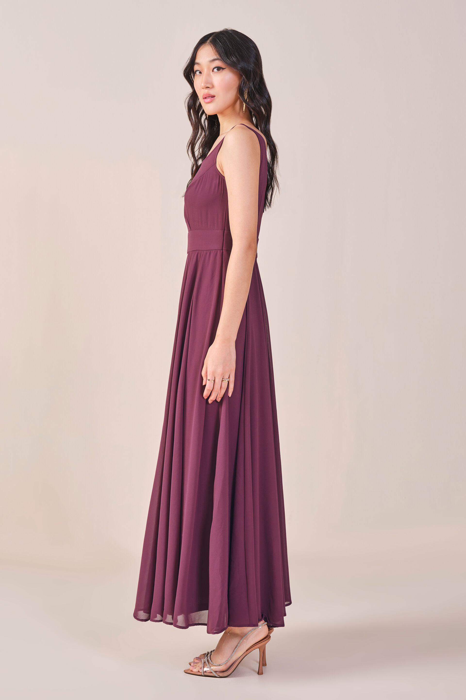 Arabella Maroon Maxi Dress, Maroon, image 6