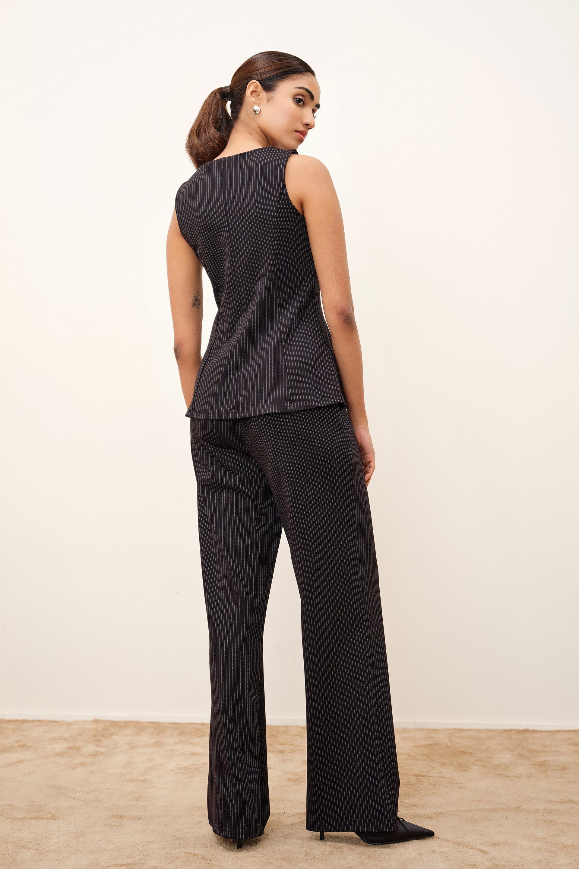Clarette Black Peplum Top, Black, image 5