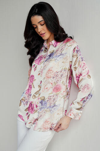 Peach Floral Straight Top, Peach, image 5