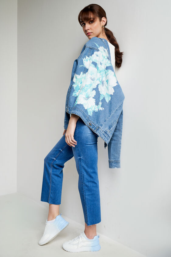 Medium Blue Solid Straight Jacket, Blue, image 3