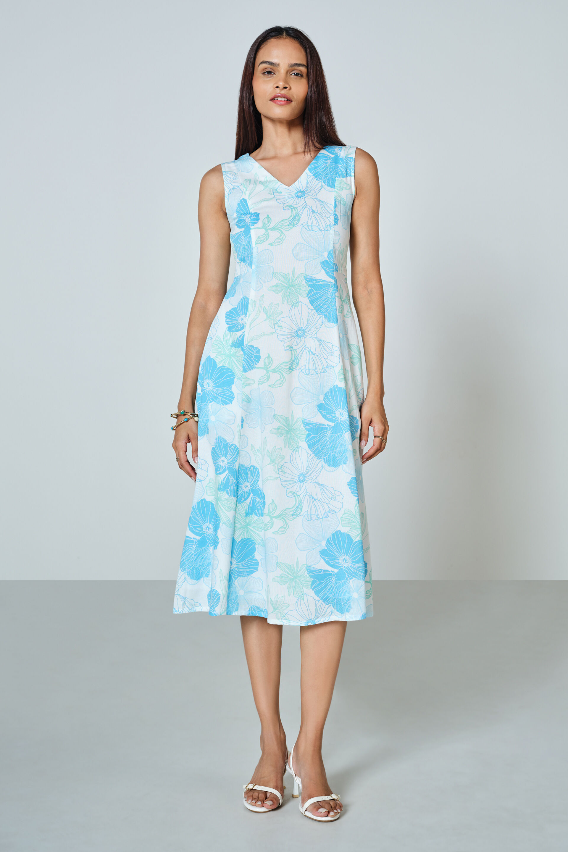 Brezza Midi Dress, Blue, image 1