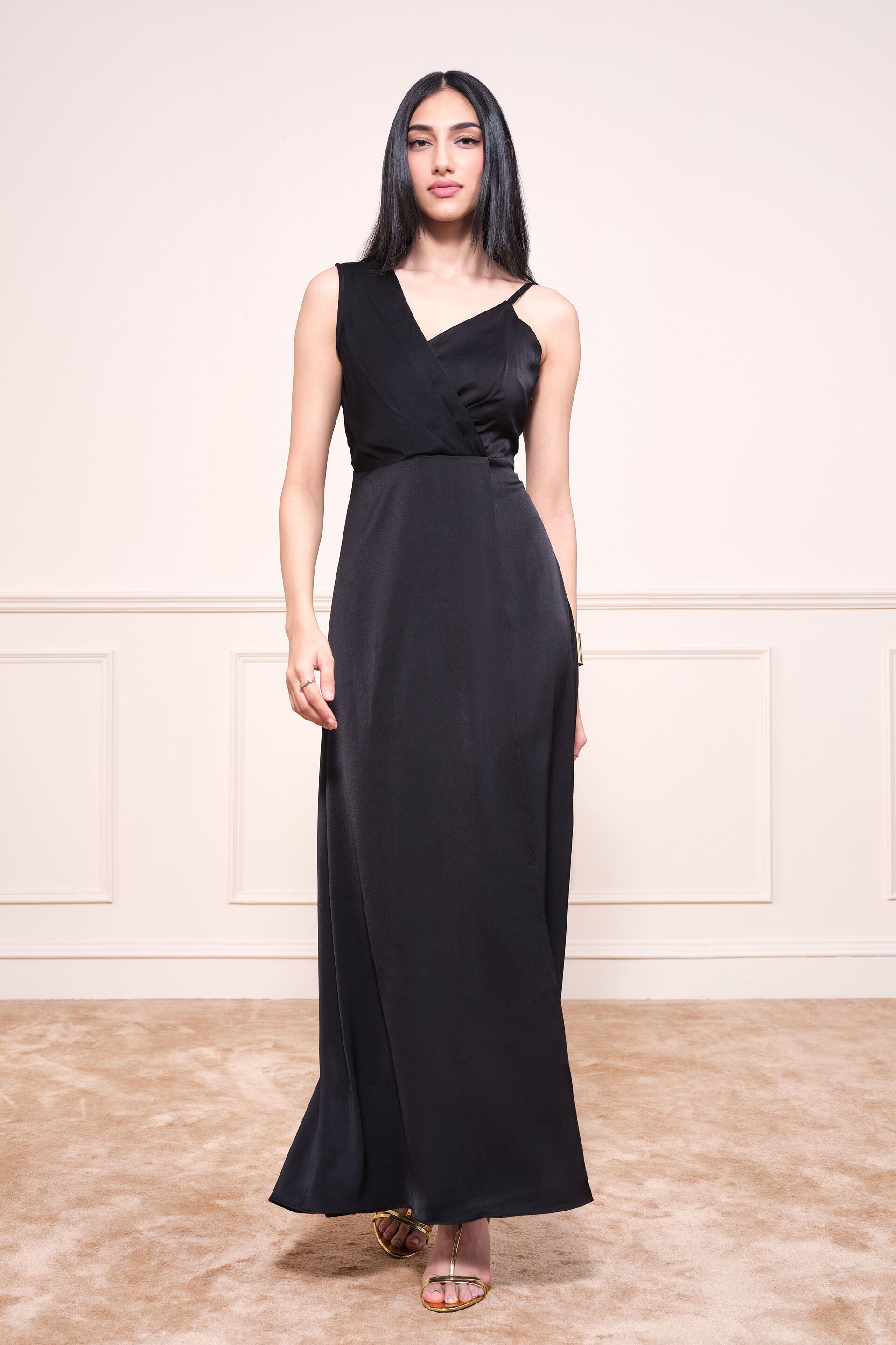 Verdant Verve Maxi Dress, Black, image 4