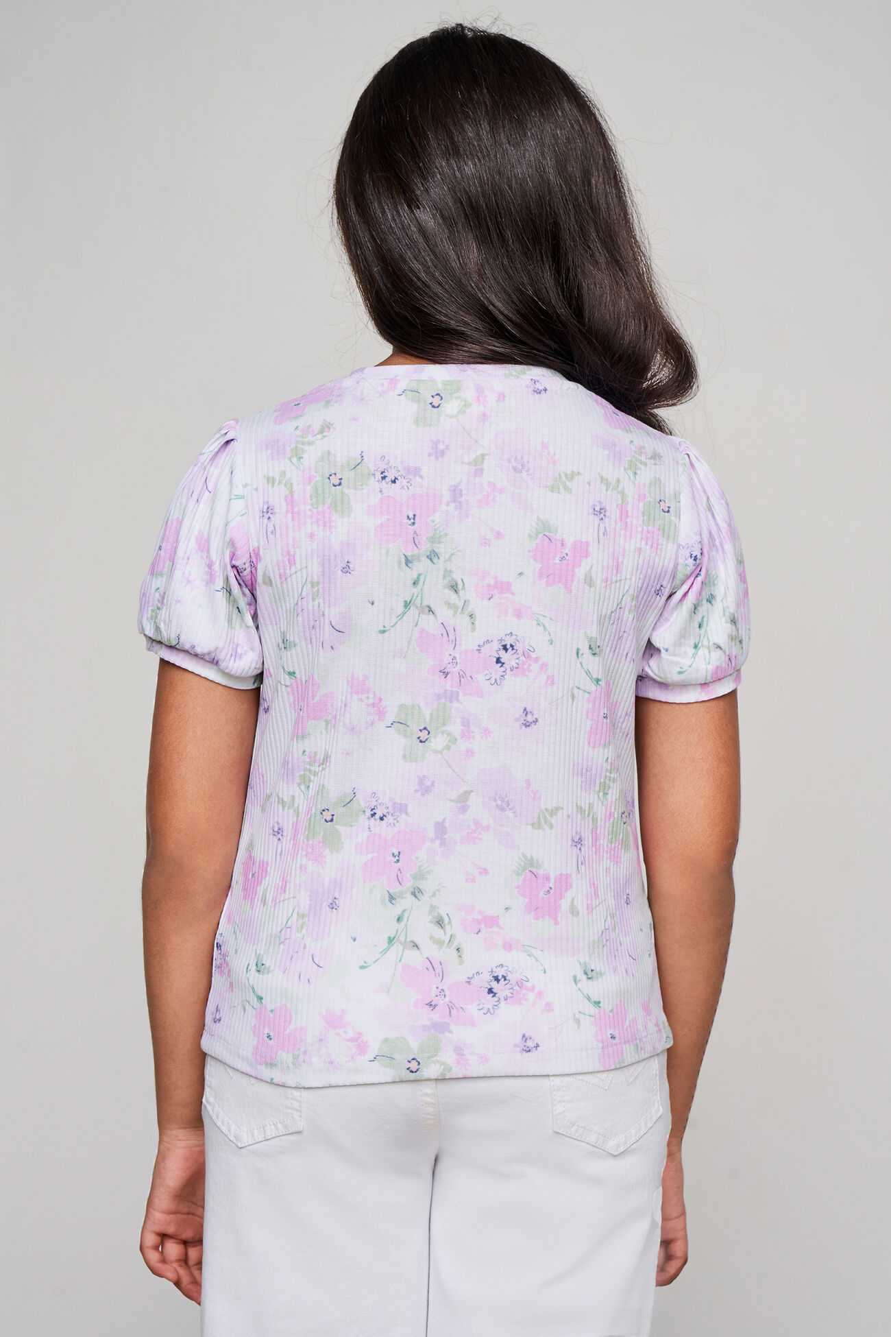 Pink and White Floral Straight Top, Pink, image 2