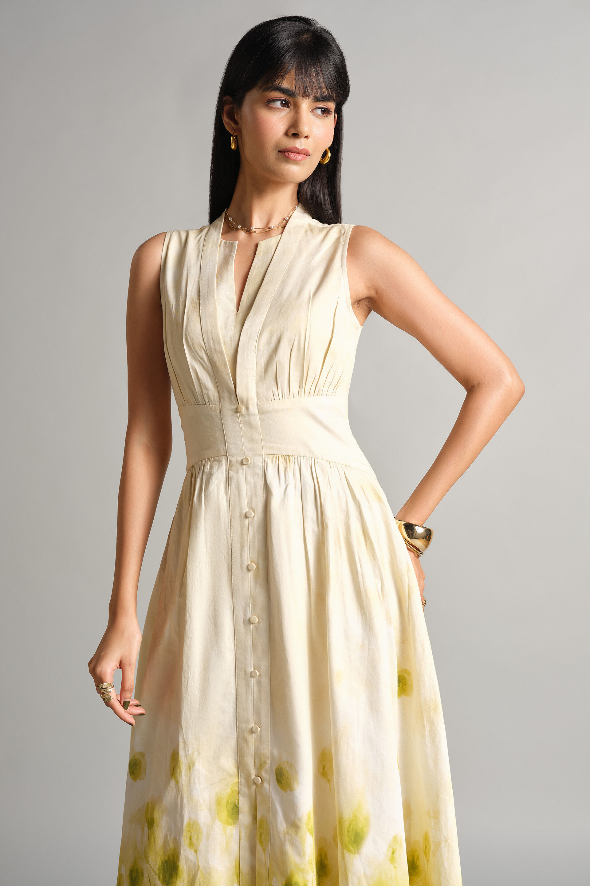 Mountain Flowers Dress, Yellow, image 3