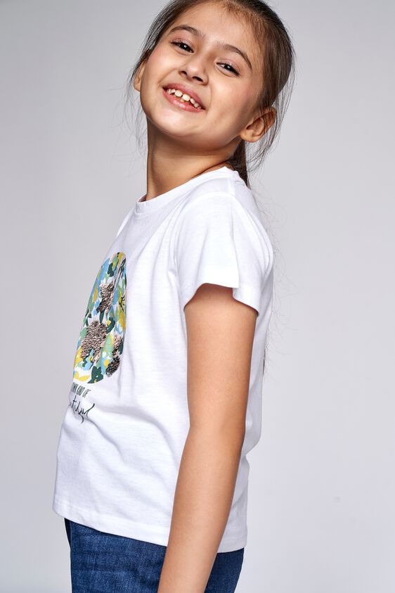 2 - White Floral Straight Top, image 2