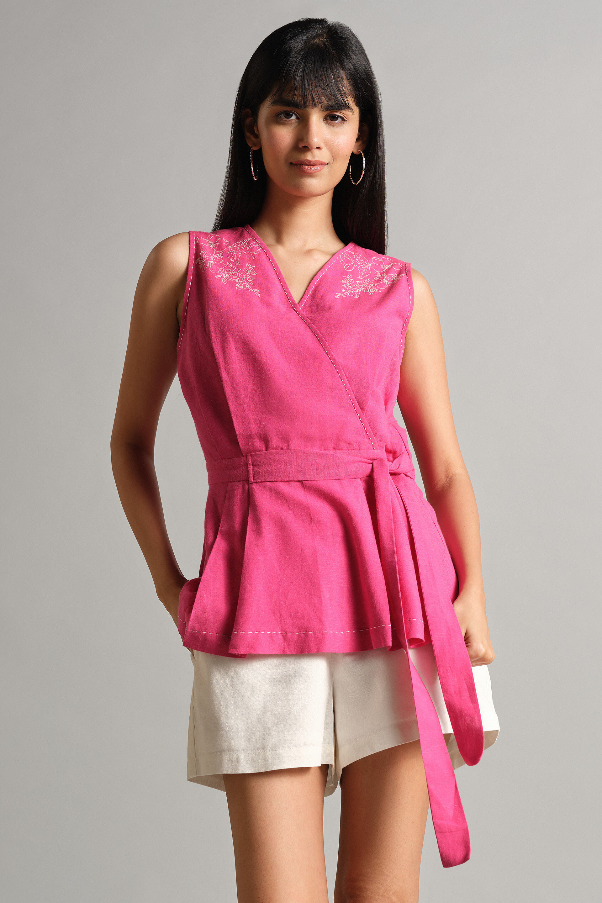 Floral Pink Top, Pink, image 1