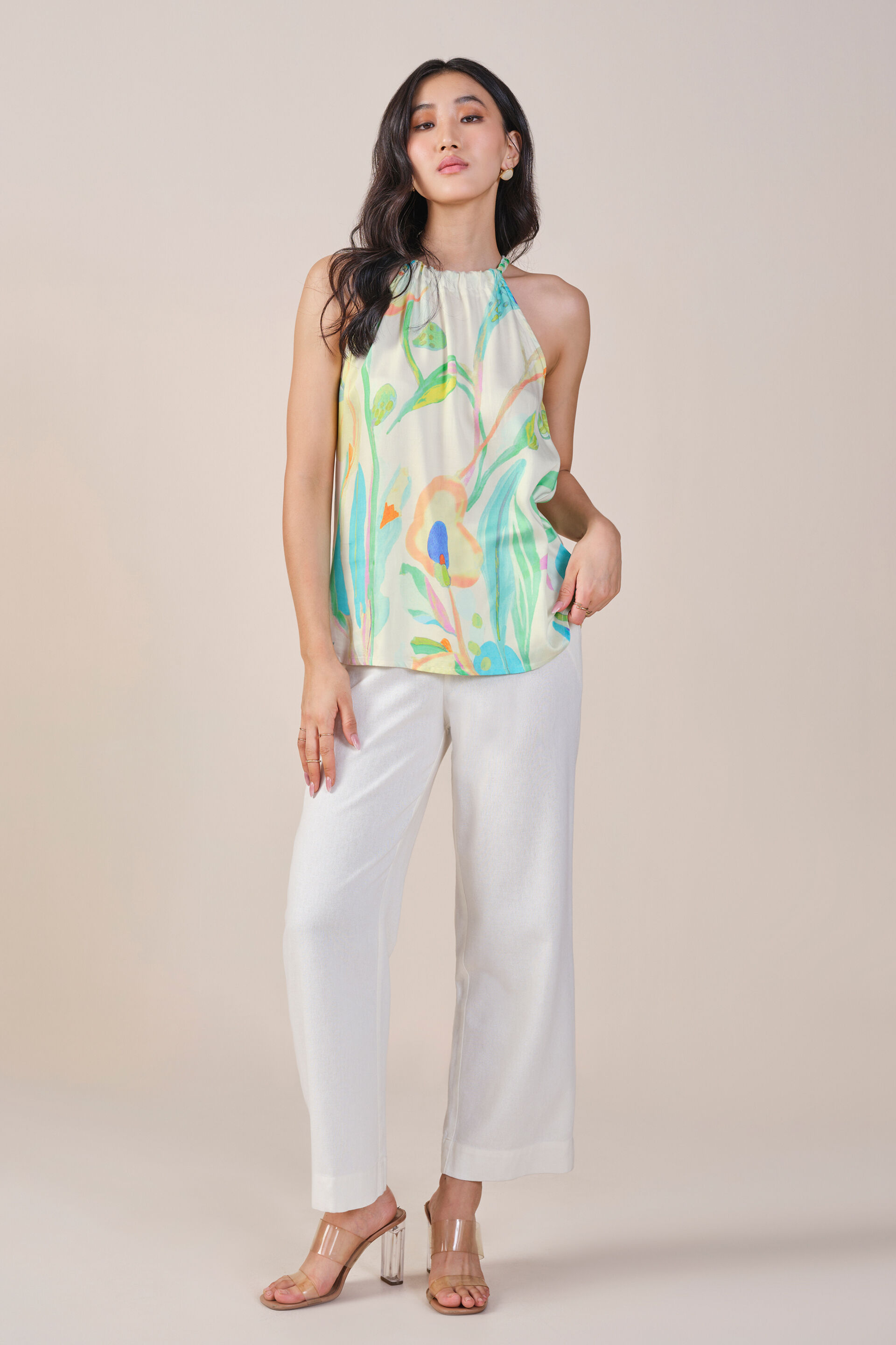 A Floral Summer Viscose Top, Multi Color, image 2