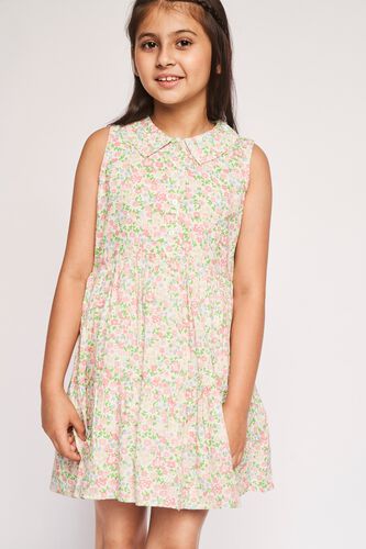 White Floral Flounce Dress, White, image 6