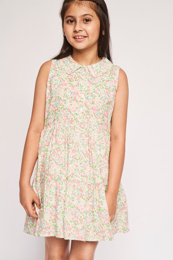 White Floral Flounce Dress, White, image 6
