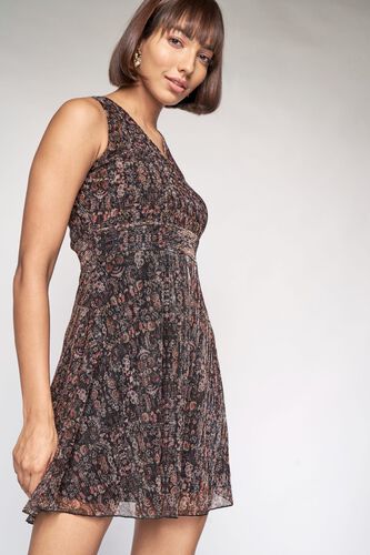 6 - Brown Floral Fit and Flare Dress, image 6