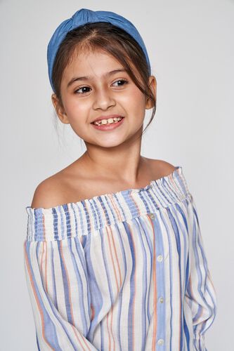 5 - White/Blue Stripes Straight Top, image 5