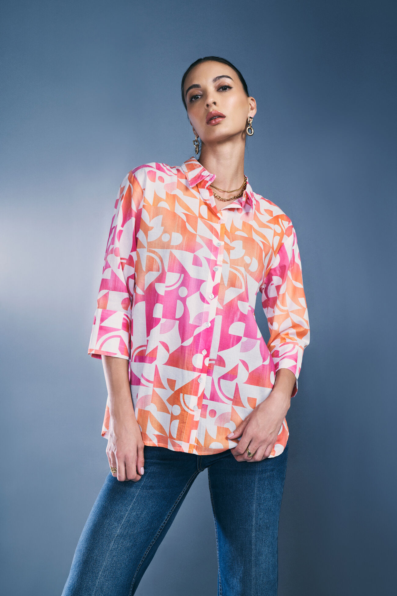 Coral Candy Shirt, Coral, image 1