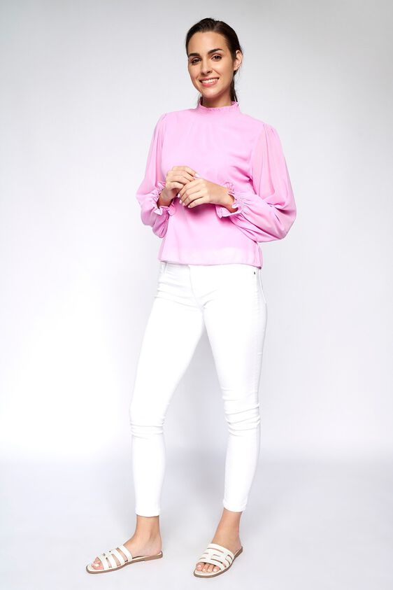 2 - Lilac Solid High Neck Top, image 2