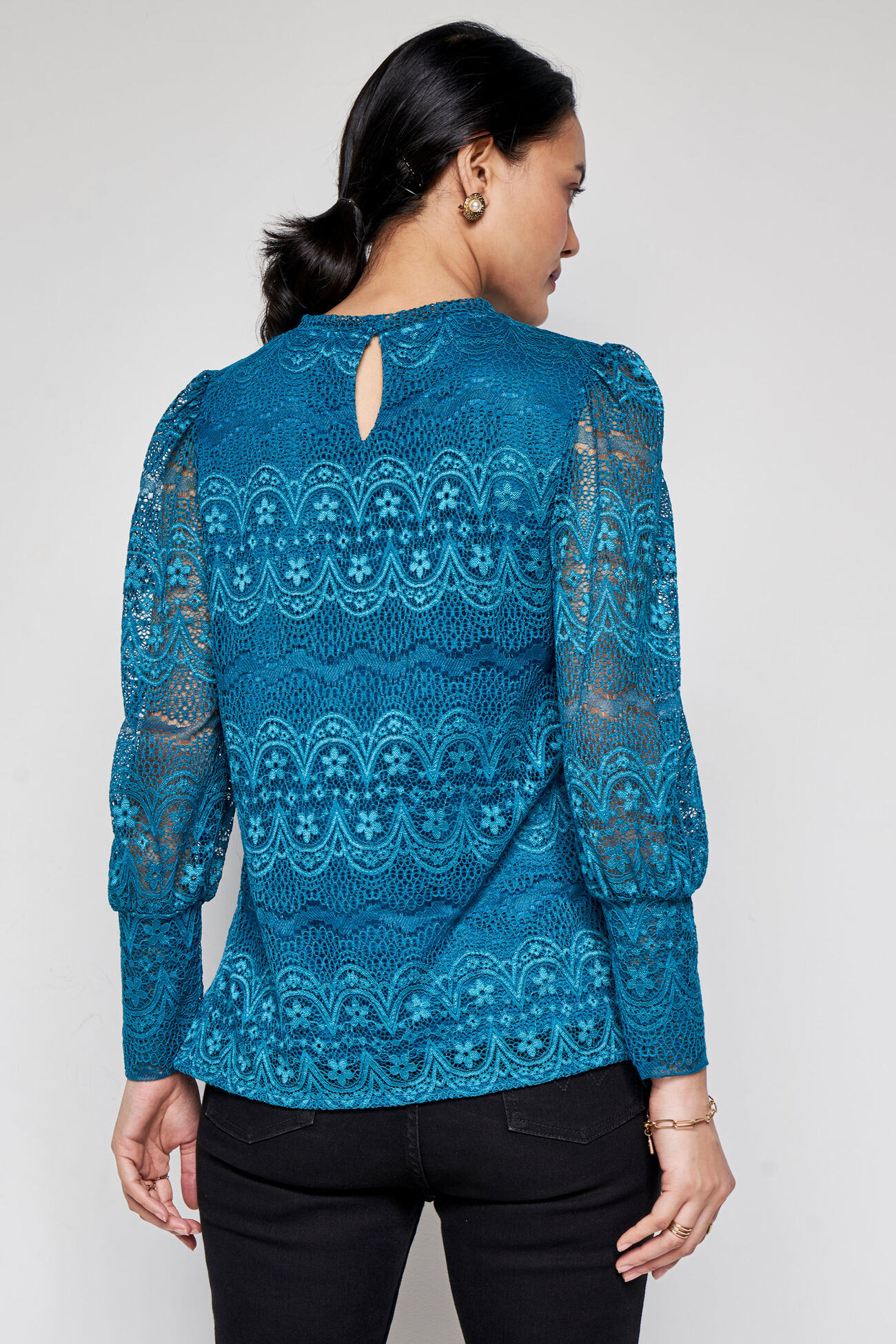Noir Lace Top, Turquoise, image 6