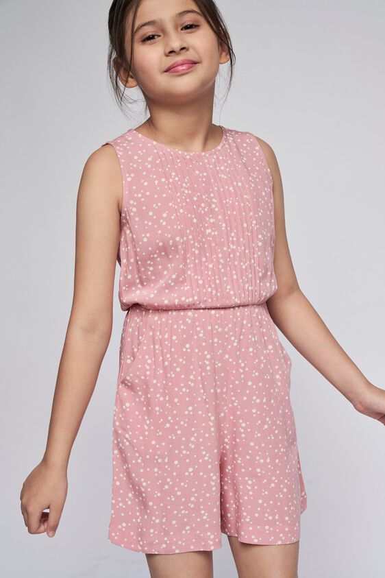 1 - Pink Polka Dots Straight Jumpsuit, image 1