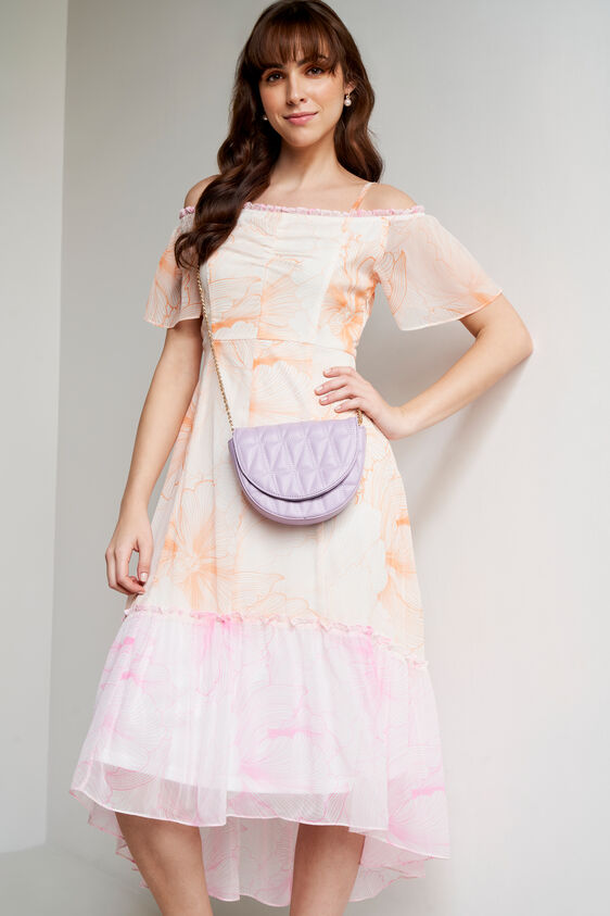 Multi Floral Flared Dress, Multi Color, image 3