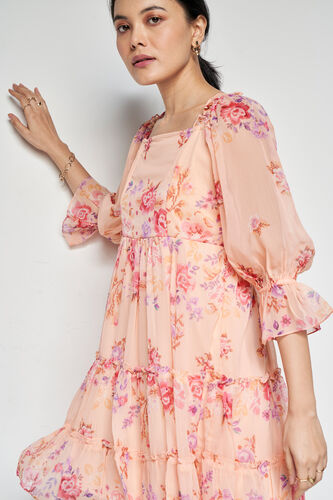 Sunup Floral Dress, Peach, image 5