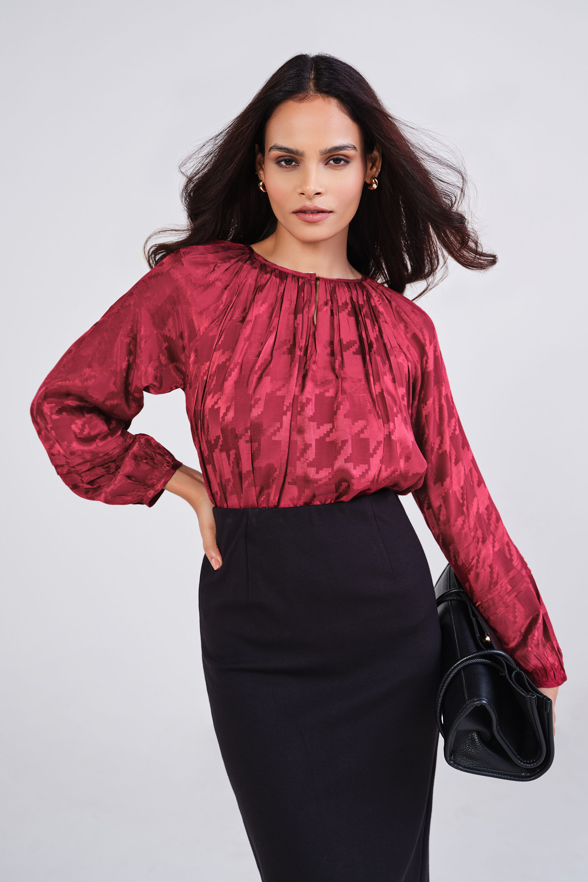 Avocet Top, Maroon, image 1