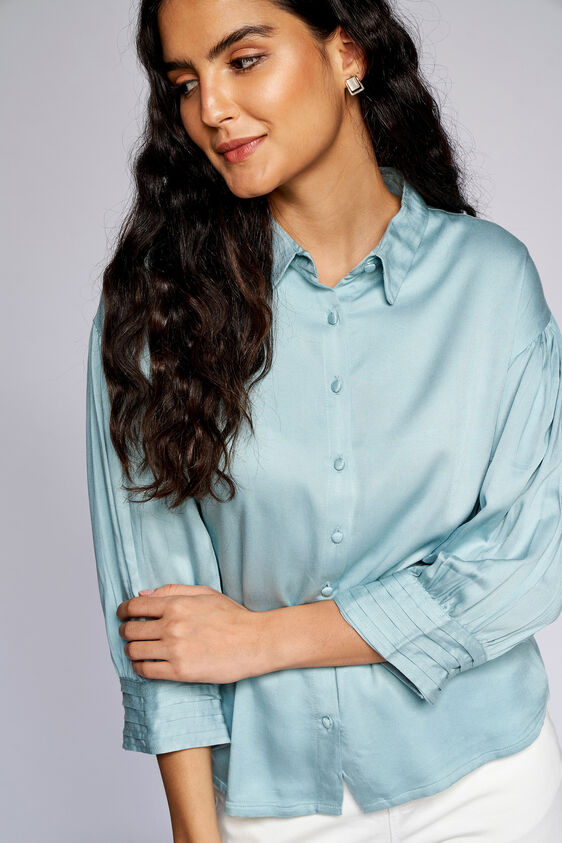 Sage Green Solid Curved Top, Sage Green, image 1