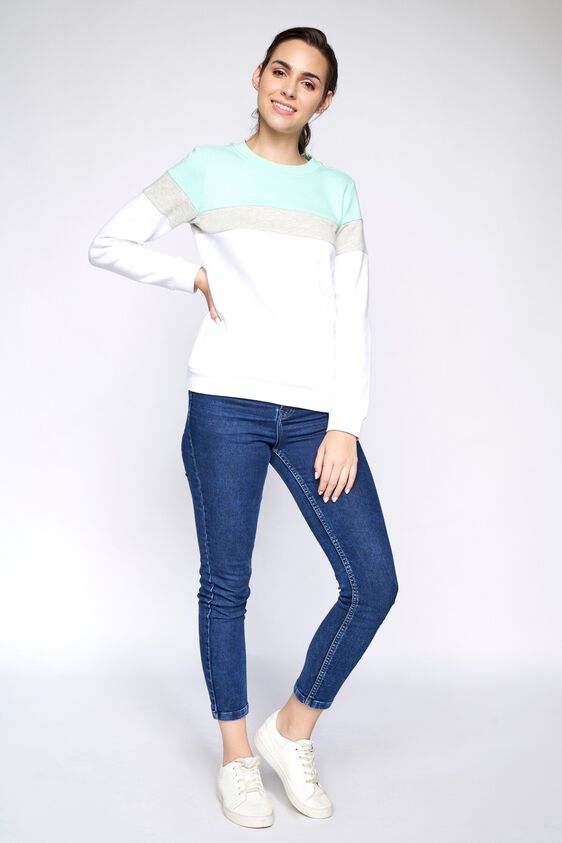 2 - Mint Striped Sweater Top, image 2