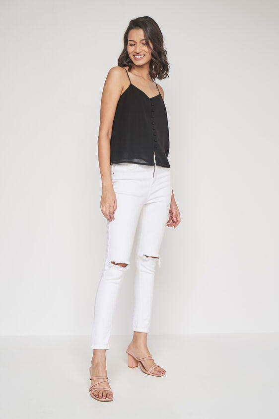 Black Short Length Straight Blouson Top, Black, image 2