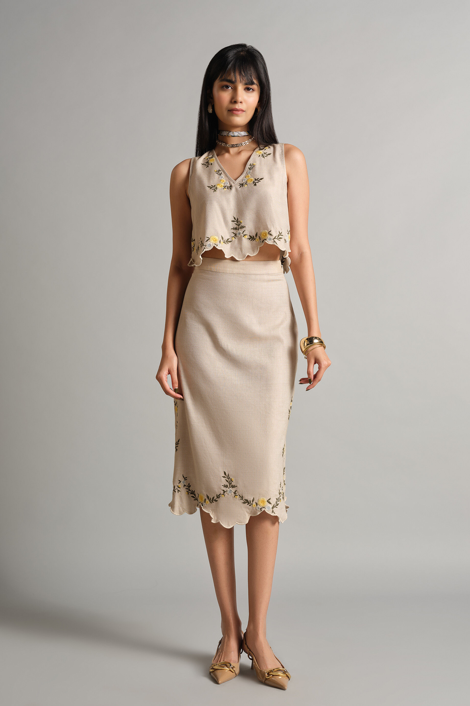 Annalou Skirt Set, Beige, image 1