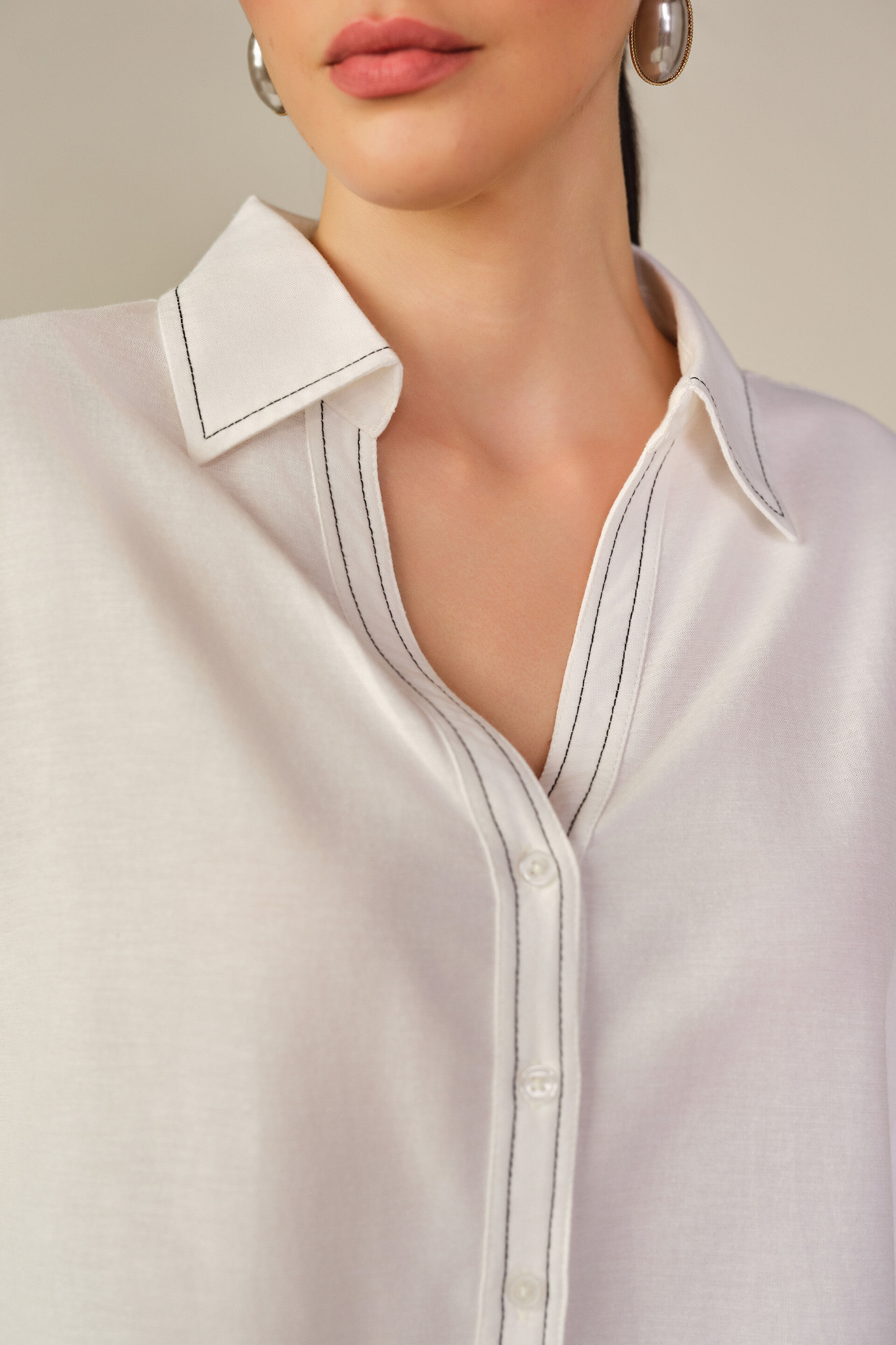 Oversized Shirt in Black, White, image 2