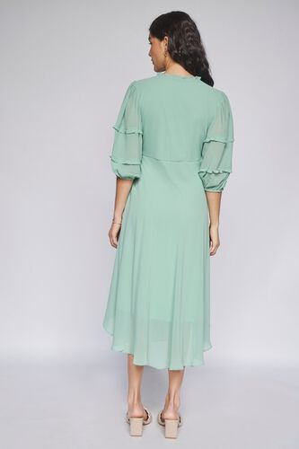 6 - Sage Green Solid Fit and Flare Dress, image 6