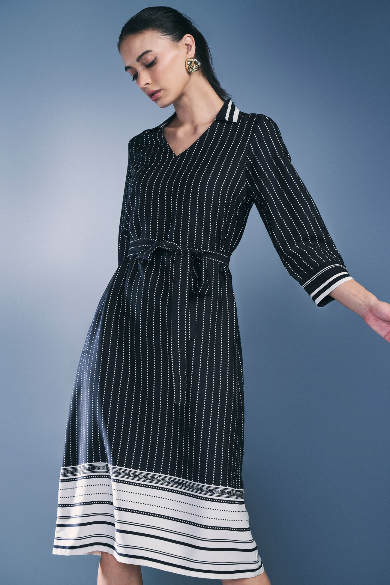 Stripe City Dress, Black, image 3
