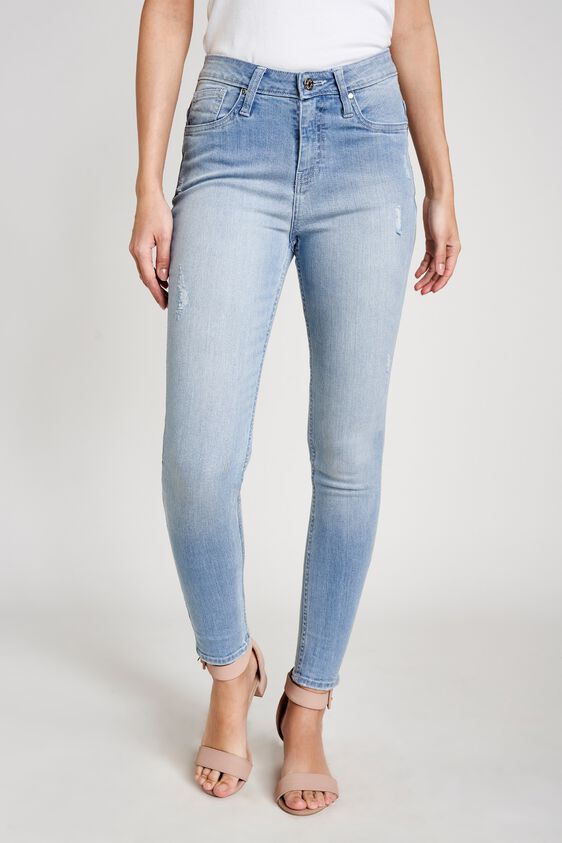 2 - Nora Ice Blue Mid Rise Skinny Jeans, image 2
